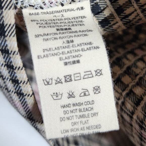 Free People Mare Mare Robbie Top Retro Square Neck Puff Sleeve Plaid Blouse - Picture 6 of 8